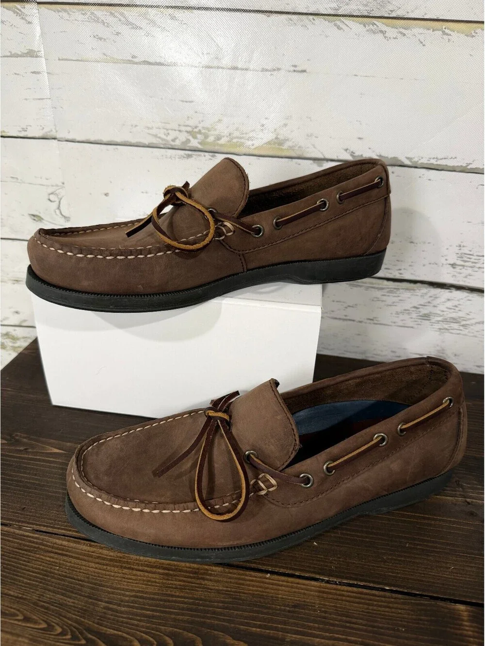 G.H. Bass & Co. Camp Moc Brown Suede/Leather Men's Size 10.5